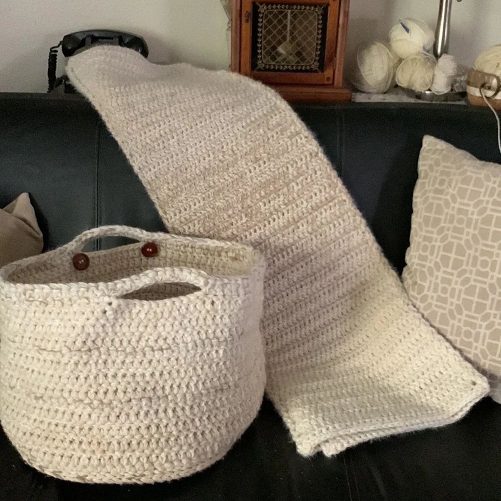 Soft Double Threaded Ombré Handmade Crochet Throw Blanket with Two Ribs - Picture 14 of 17